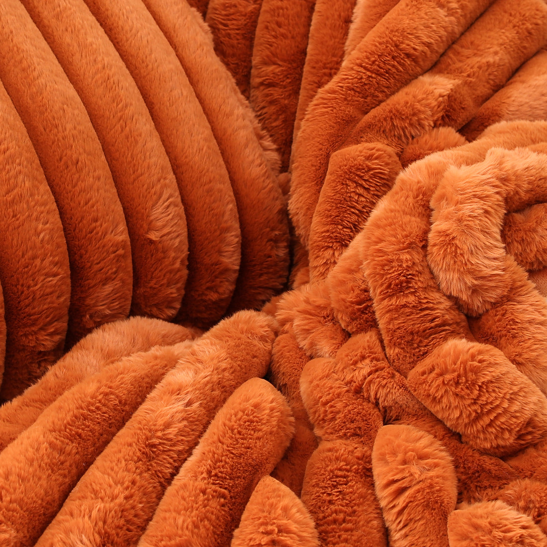 Rust Faux Fur Throw 60in