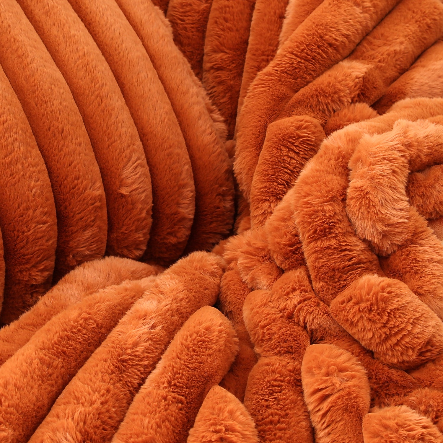 Rust Faux Fur Throw 60in
