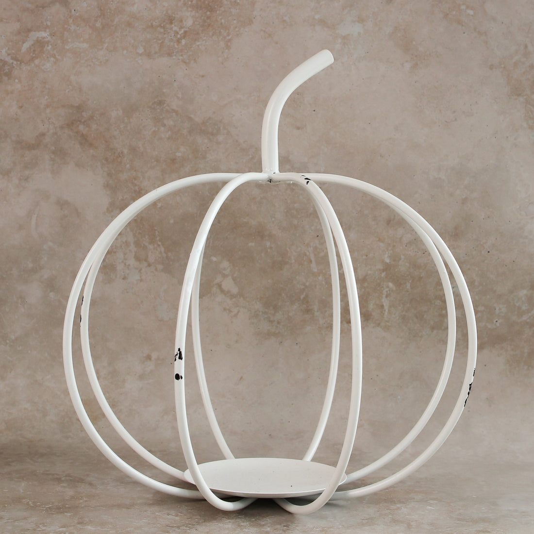 White Metal Cage Pumpkin