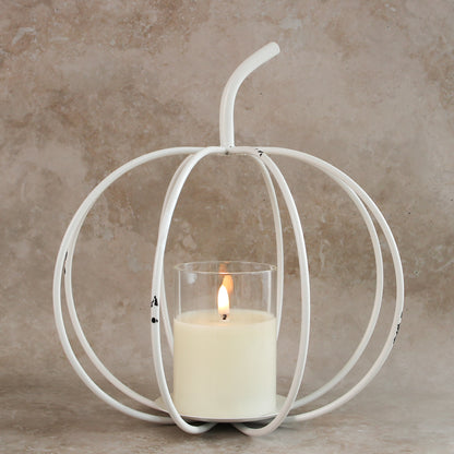 White Metal Cage Pumpkin