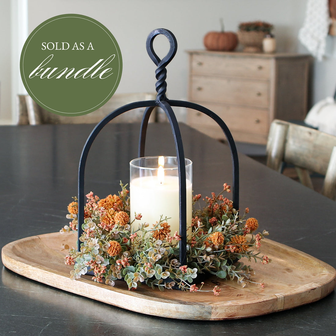 Fall Twisted Top Lantern Arrangement