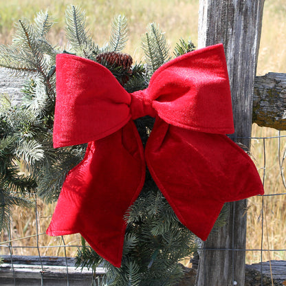 Small Red Outdoor Velvet Bow