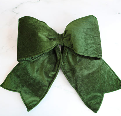 Large Green Outdoor Velvet Bow