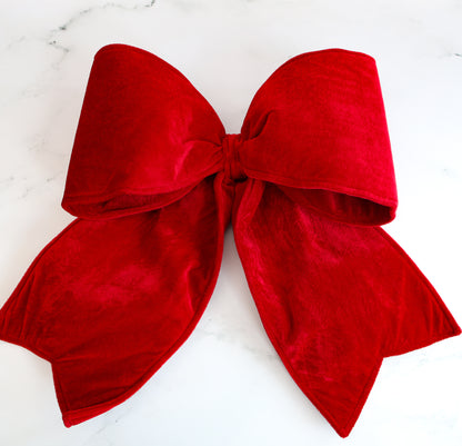 Large Red Outdoor Velvet Bow