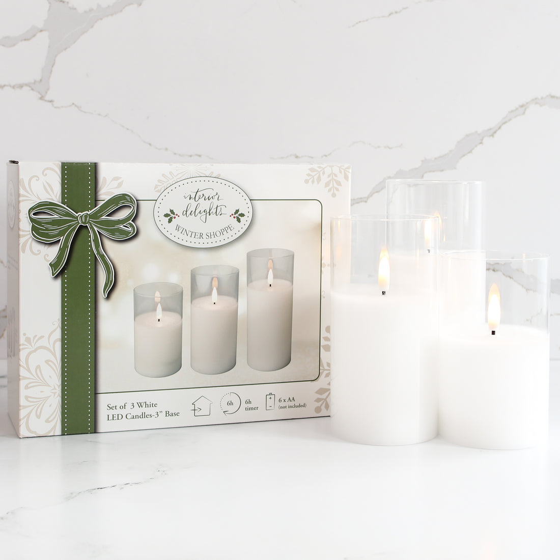 3&quot; Flameless Candles, Set of 3