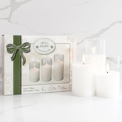3&quot; Flameless Candles, Set of 3