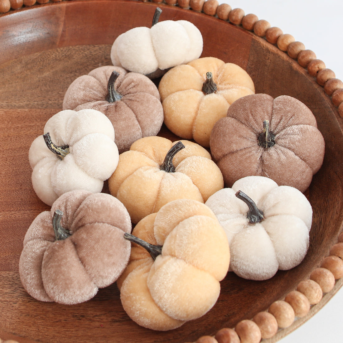 Mini Velvet Pumpkins- Set of 9