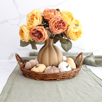Mini Velvet Pumpkins- Set of 9