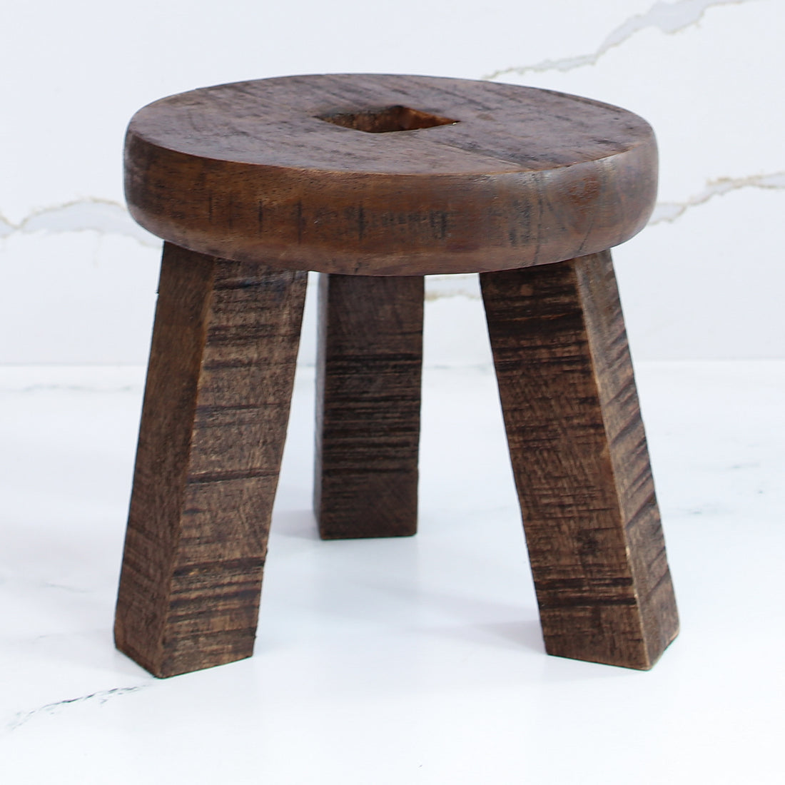 Dark Brown Wooden Stool Riser