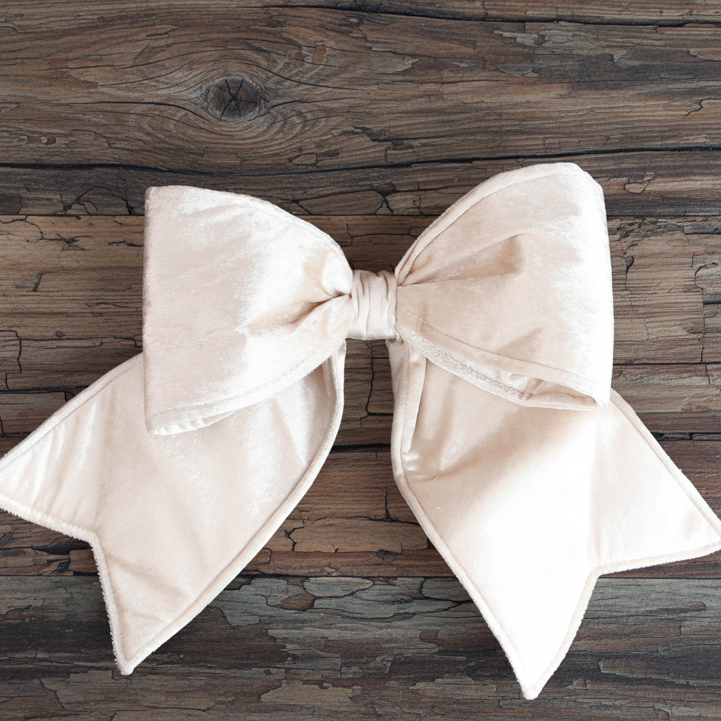 Small Champagne Outdoor Velvet Bow - Interior Delights