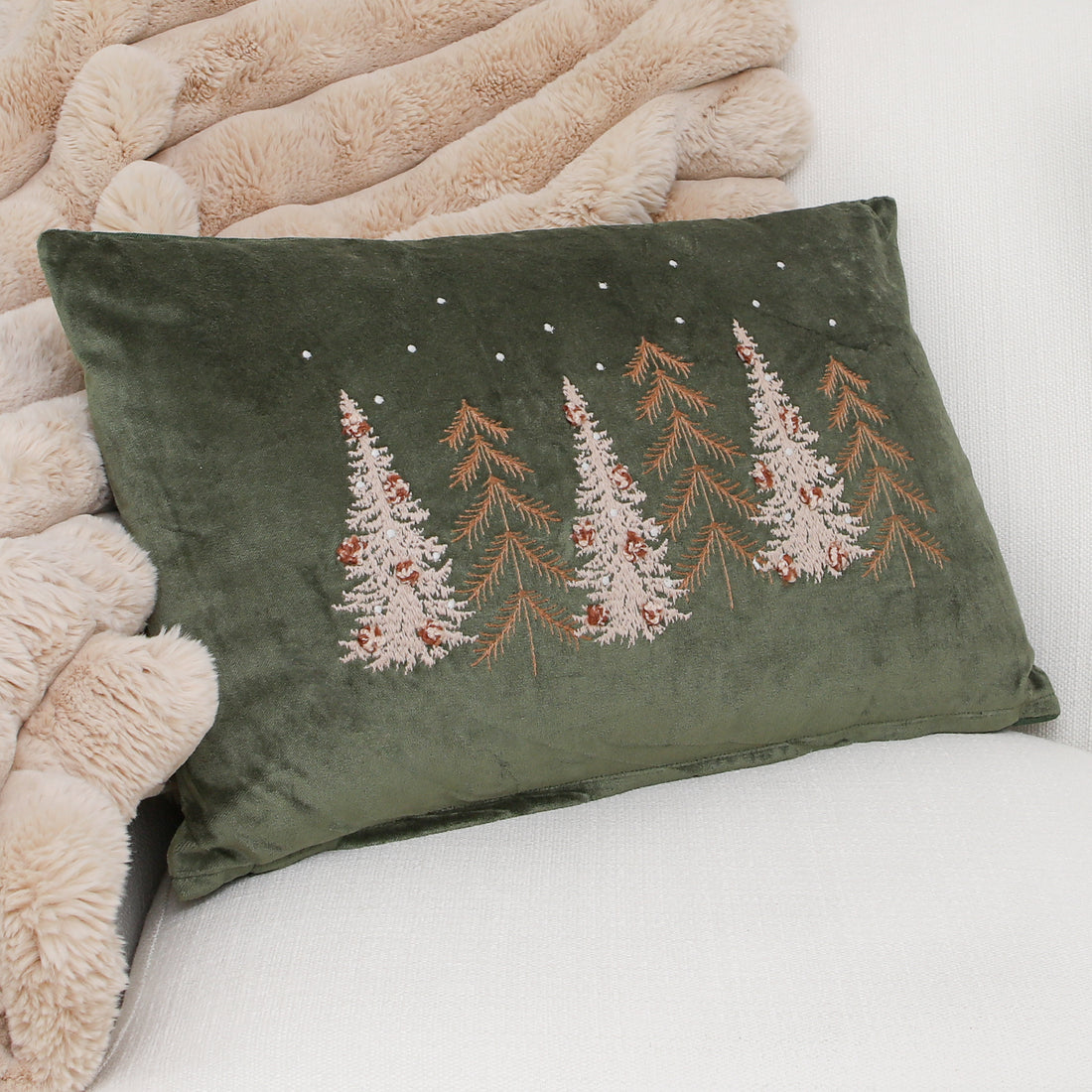 Velvet Pines Lumbar Pillow