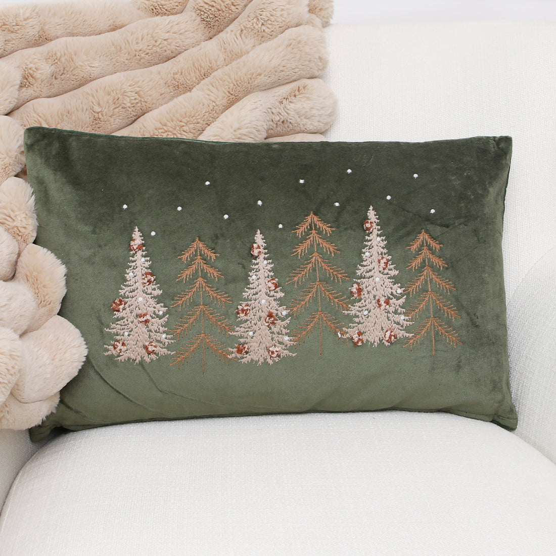 Velvet Pines Lumbar Pillow