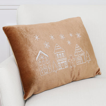 Brown Velvet Ginger House Pillow
