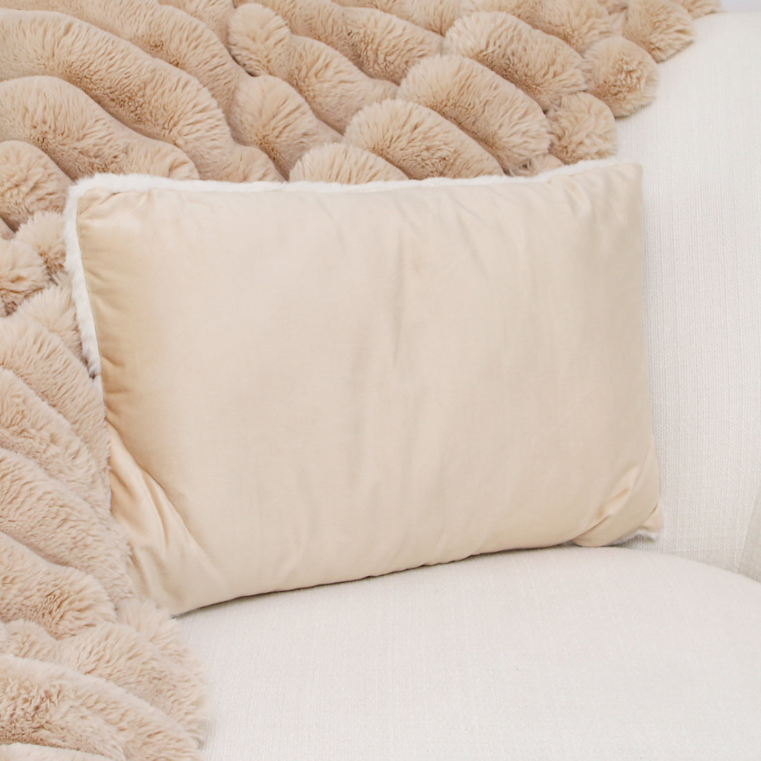 Gold and Berry Holly Fur Pillow