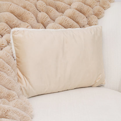 Gold and Berry Holly Fur Pillow