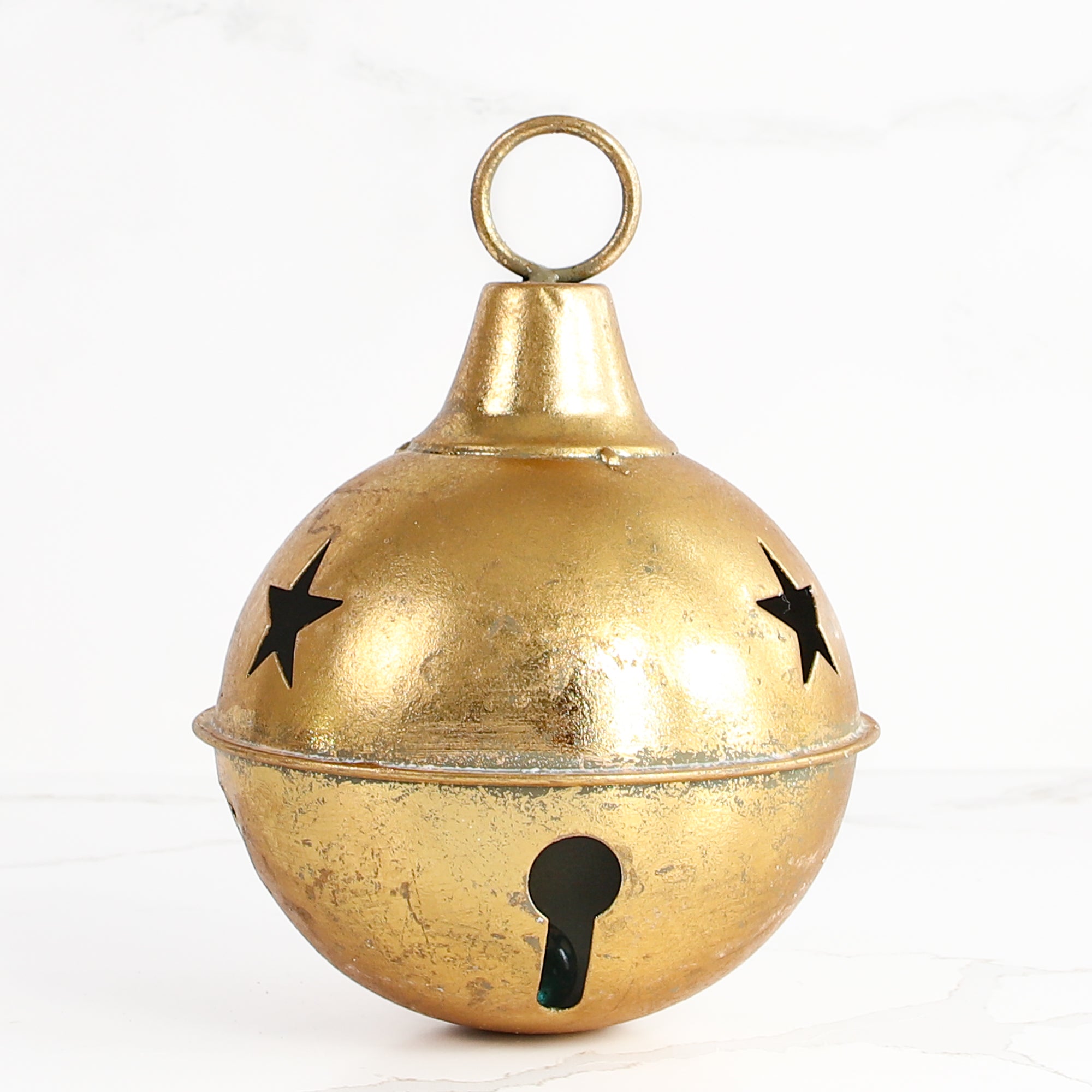 Vintage Golden Bell with Star Cutouts