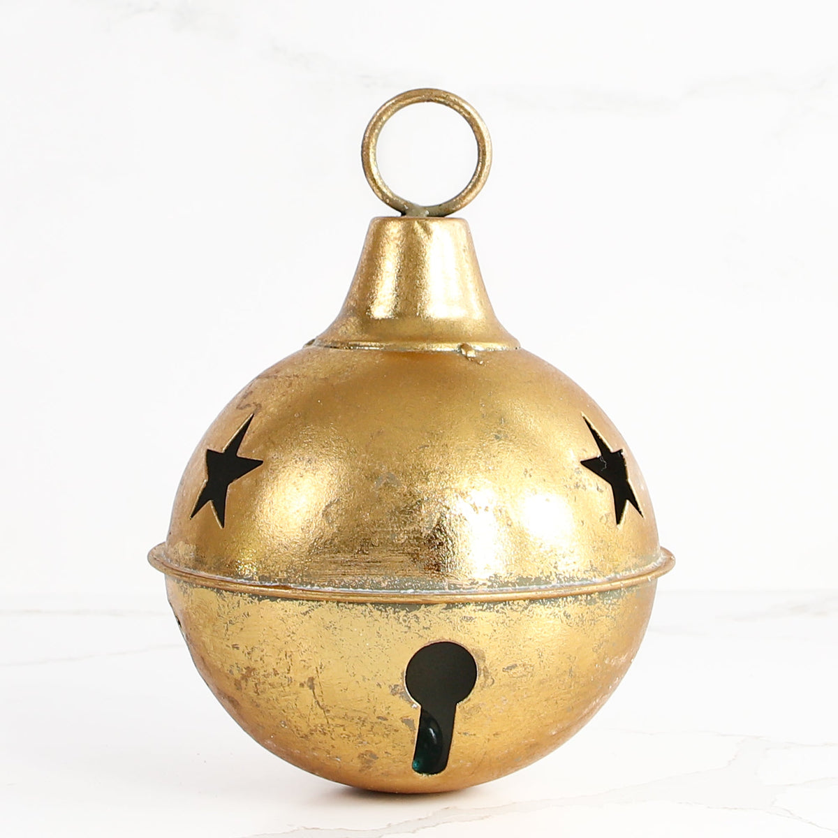 Vintage Golden Bell with Star Cutouts