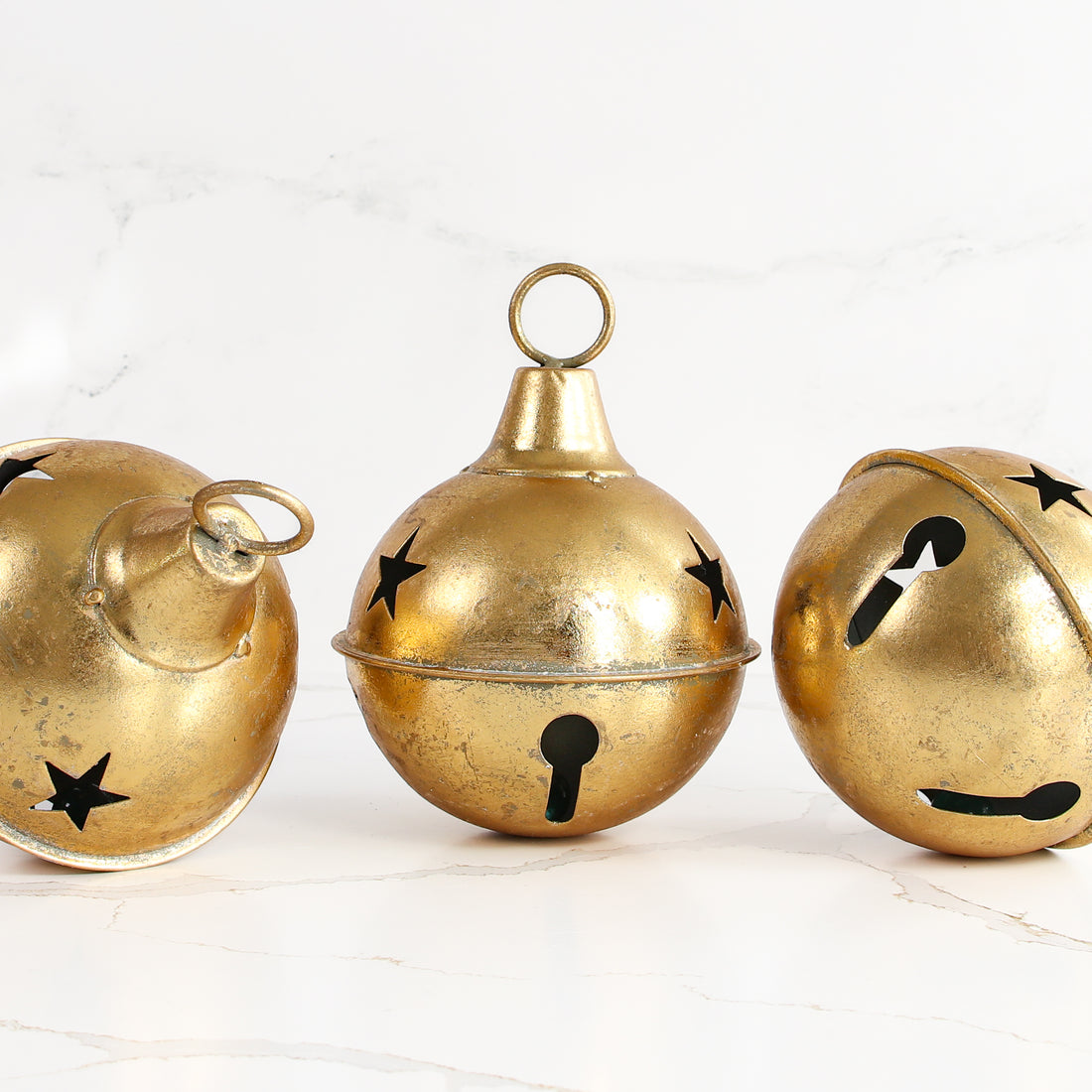 Vintage Golden Bell with Star Cutouts