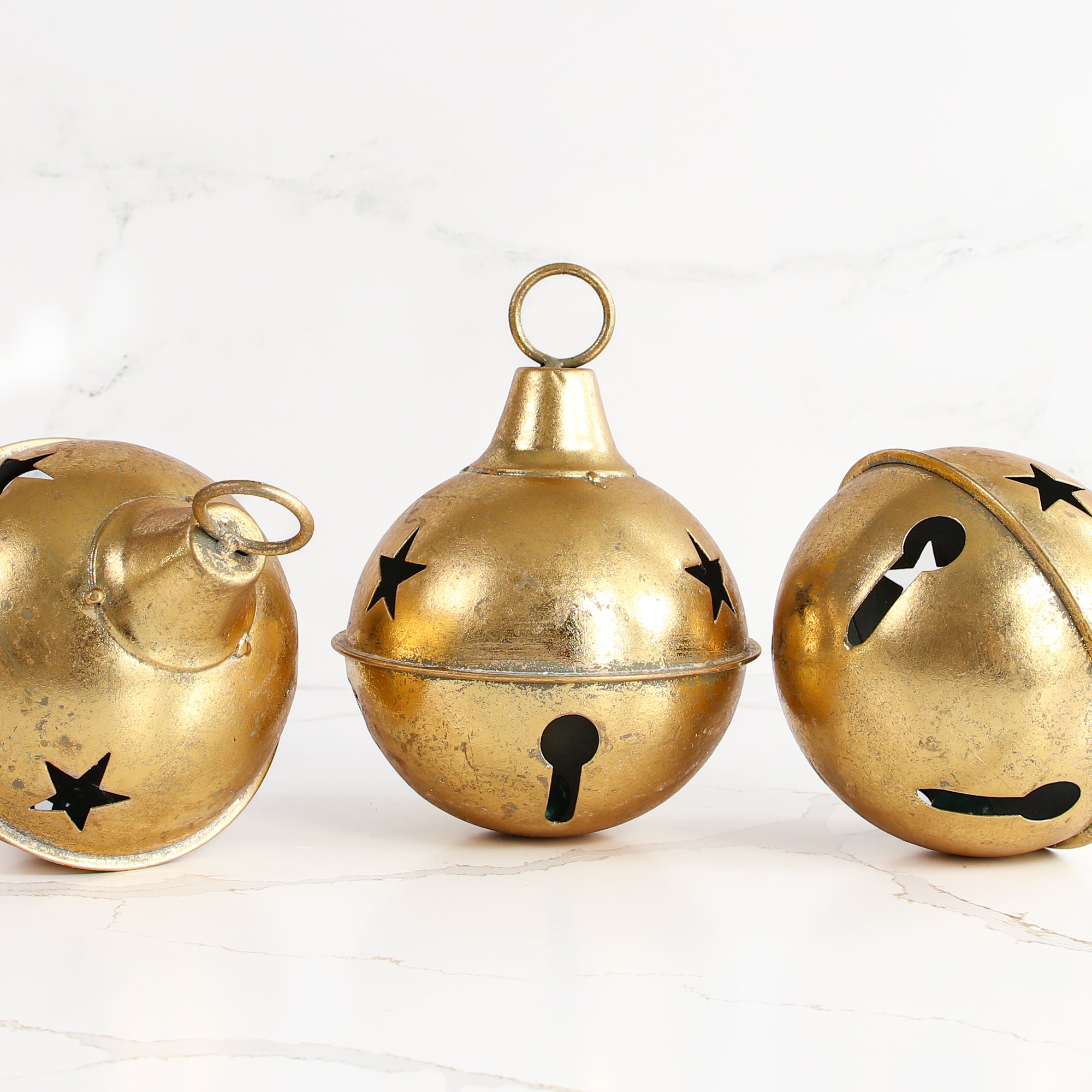 Vintage Golden Bell with Star Cutouts
