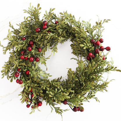 Mini Leaf and Berry Candle Ring 9.5&quot;