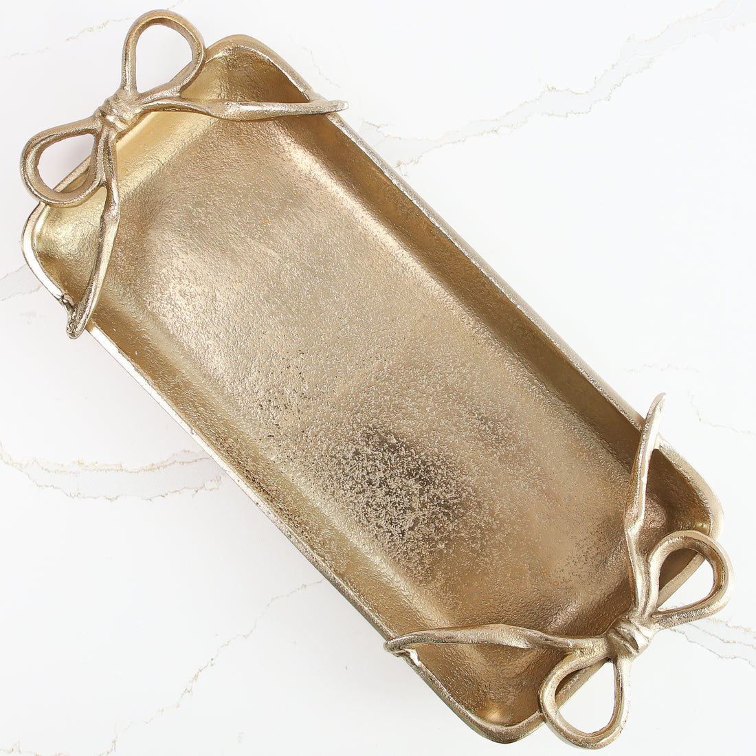 Gold Tray with Ribbon Handles