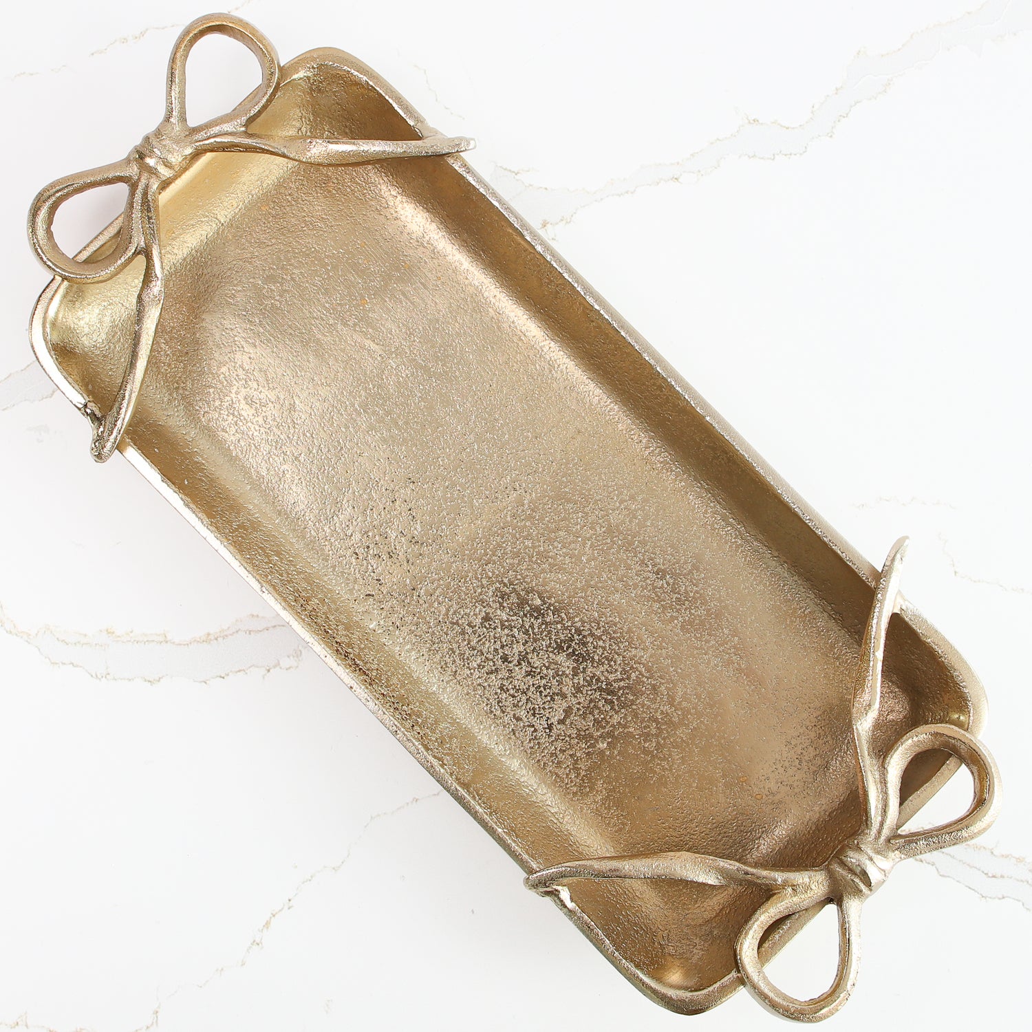 Gold Tray with Ribbon Handles