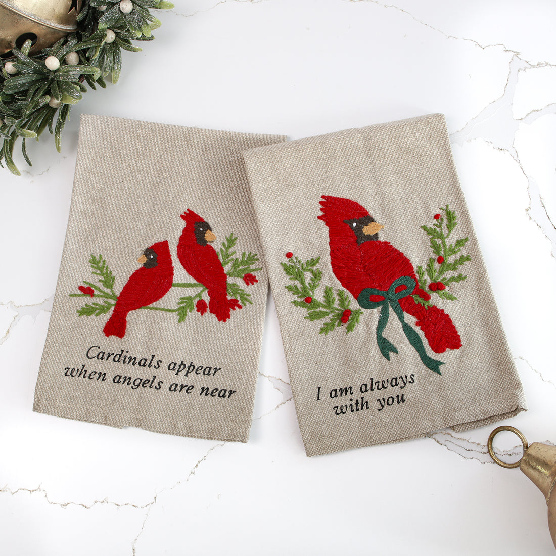Embroidered Cardinal Towels- 2 Styles