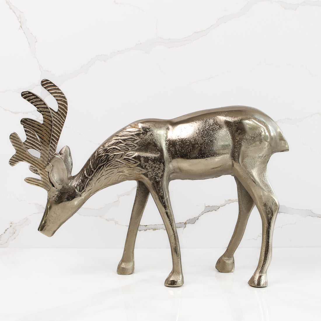 Grazing Antique Gold Reindeer