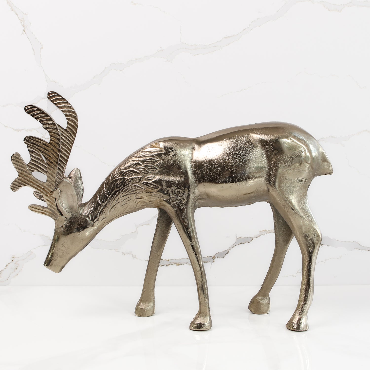 Grazing Antique Gold Reindeer
