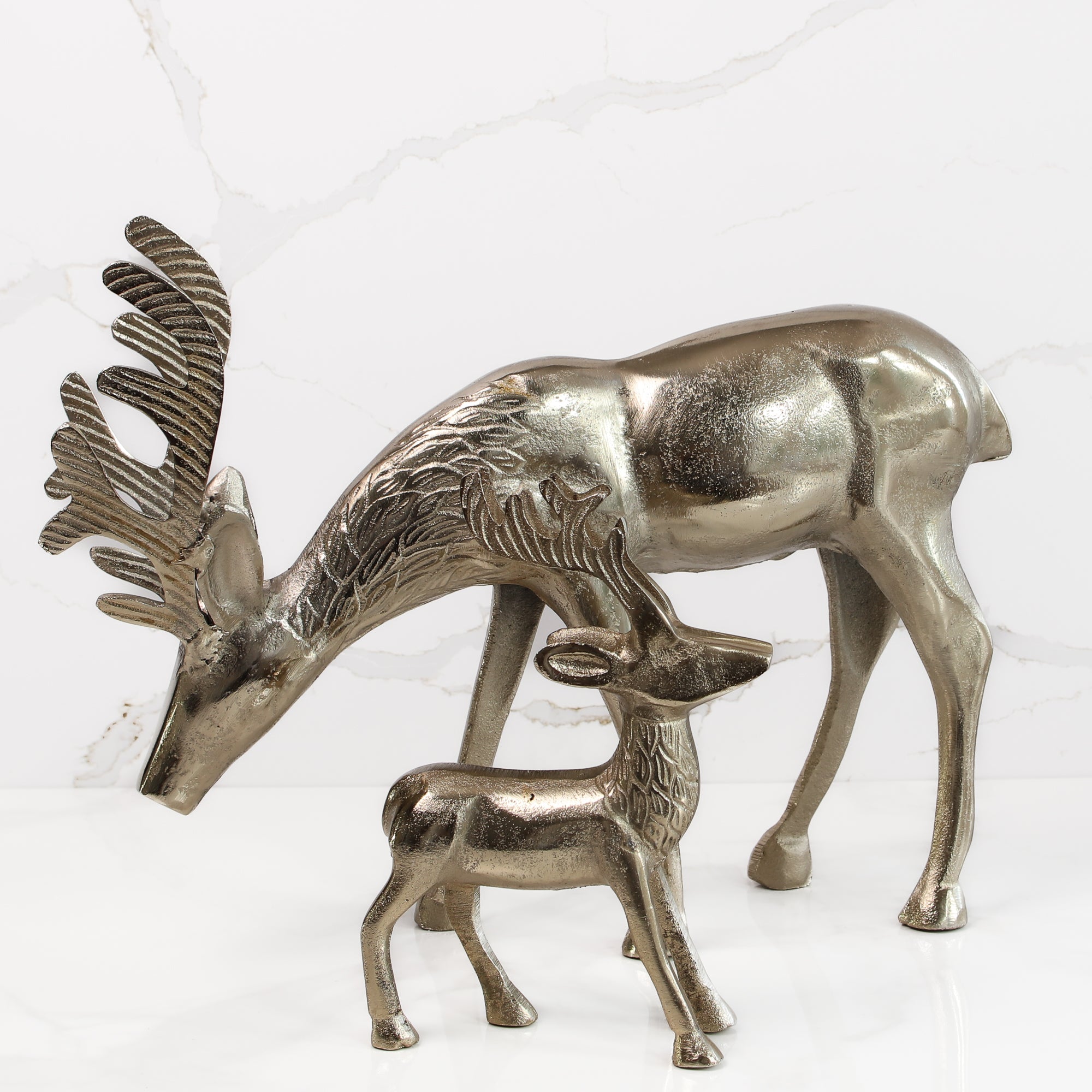 Grazing Antique Gold Reindeer