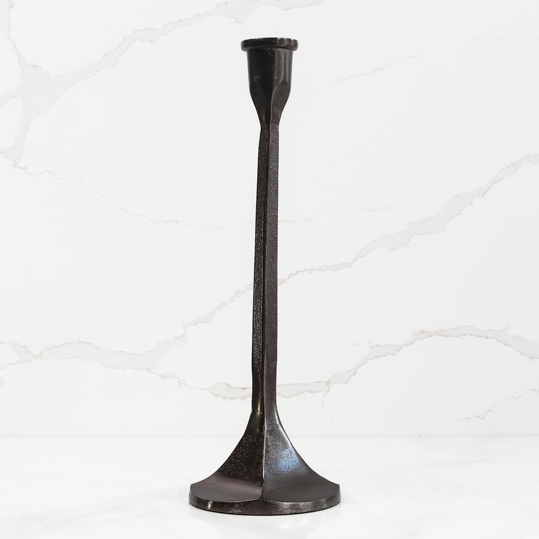 Large Rustic Black Candleholder