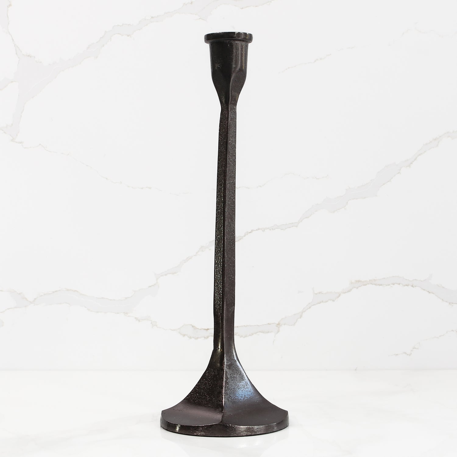 Large Rustic Black Candleholder