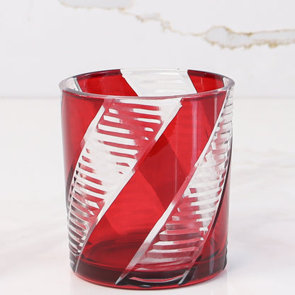 Candy Cane Striped Votive Candle Holders - Set of 2