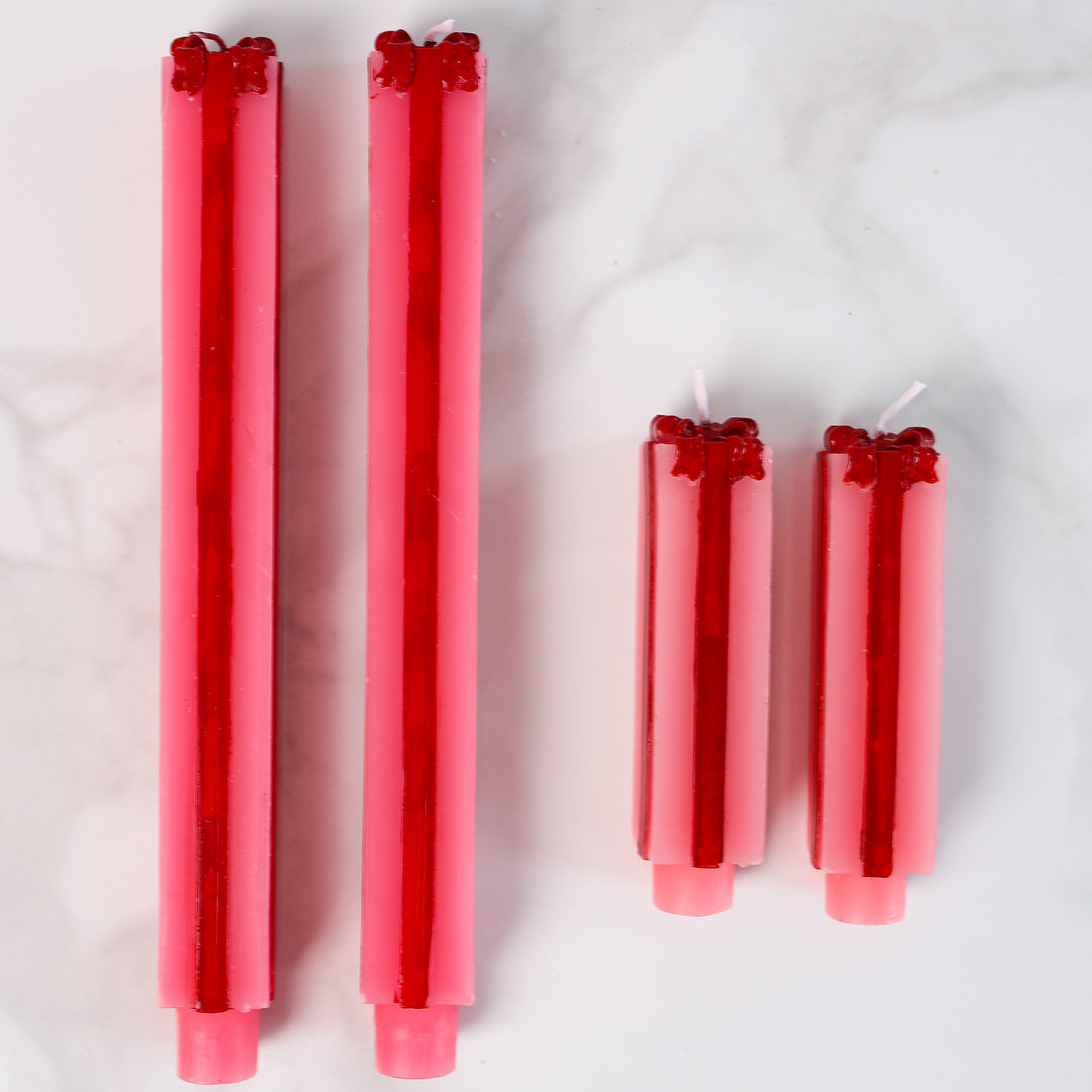 Pink And Red Gift Box Taper Candles- Set of 2