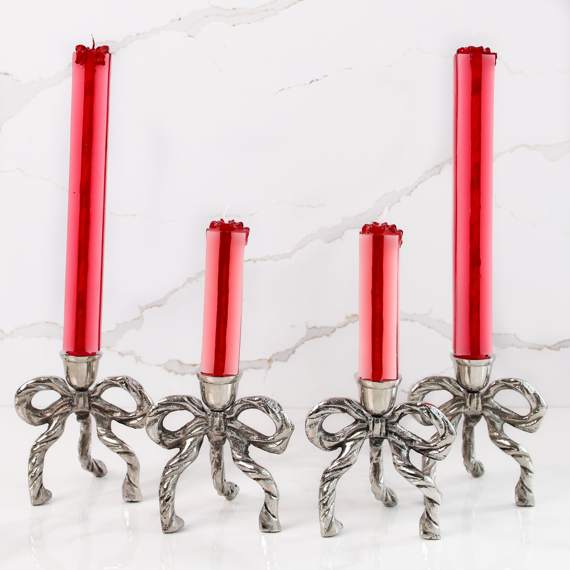 Pink And Red Gift Box Taper Candles- Set of 2