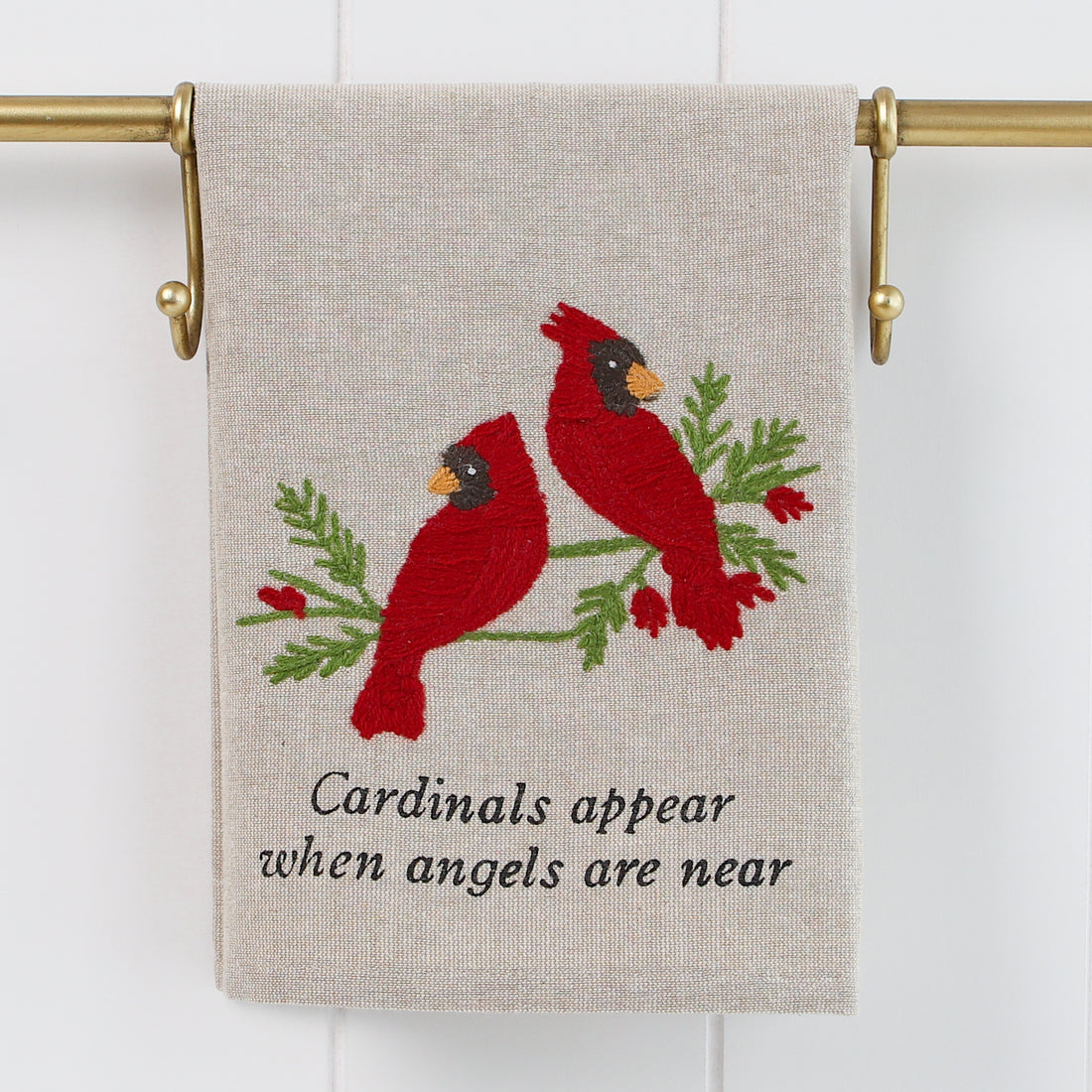 DOORBUSTER Embroidered Cardinal Towels- 2 Styles - Interior Delights