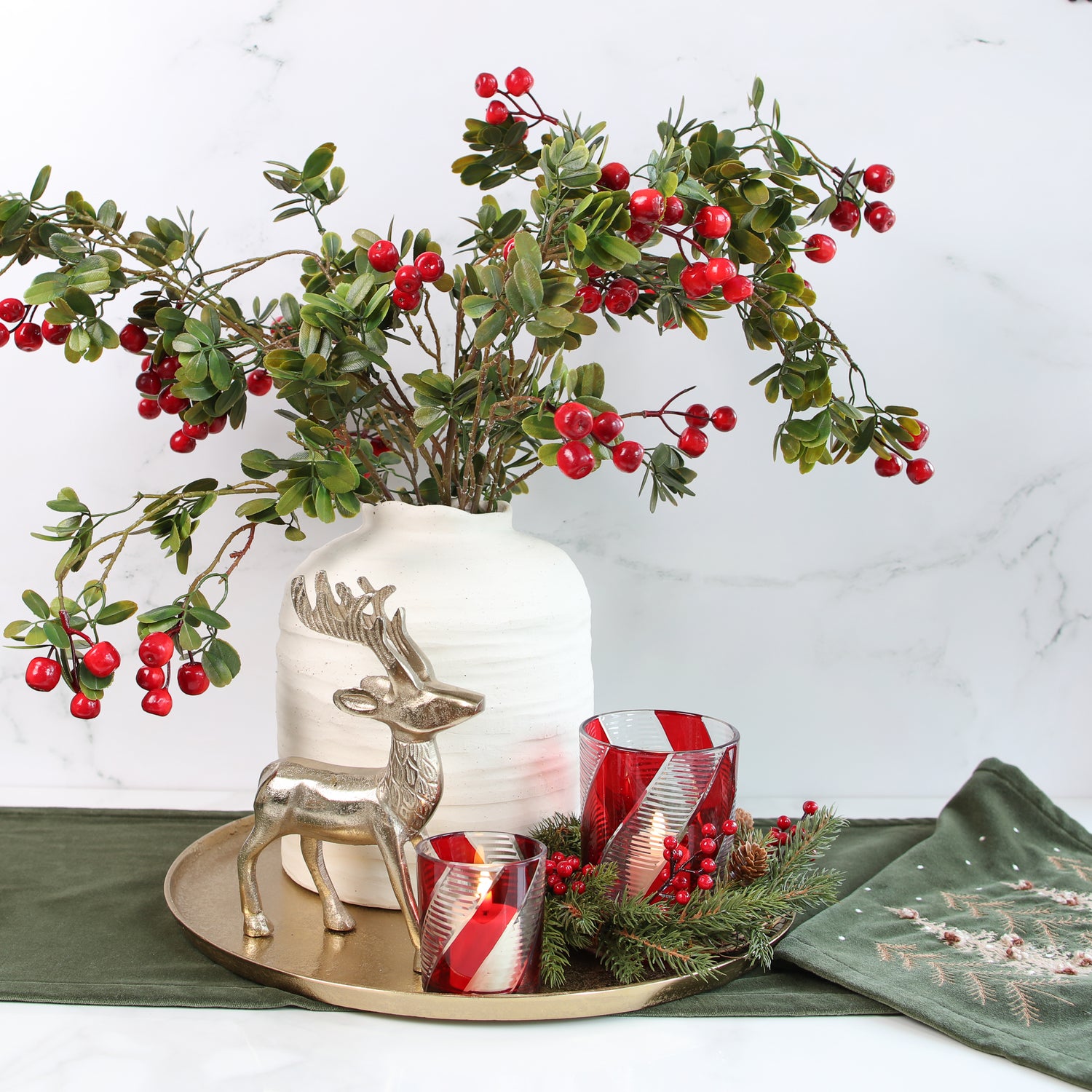 VOLUME BUY Red Christmas Berry Spray- 41in Set of 6