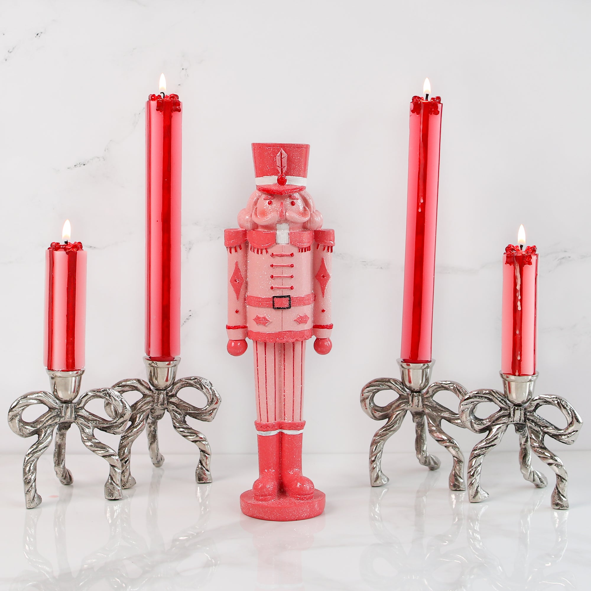 Pink And Red Gift Box Taper Candles- Set of 2