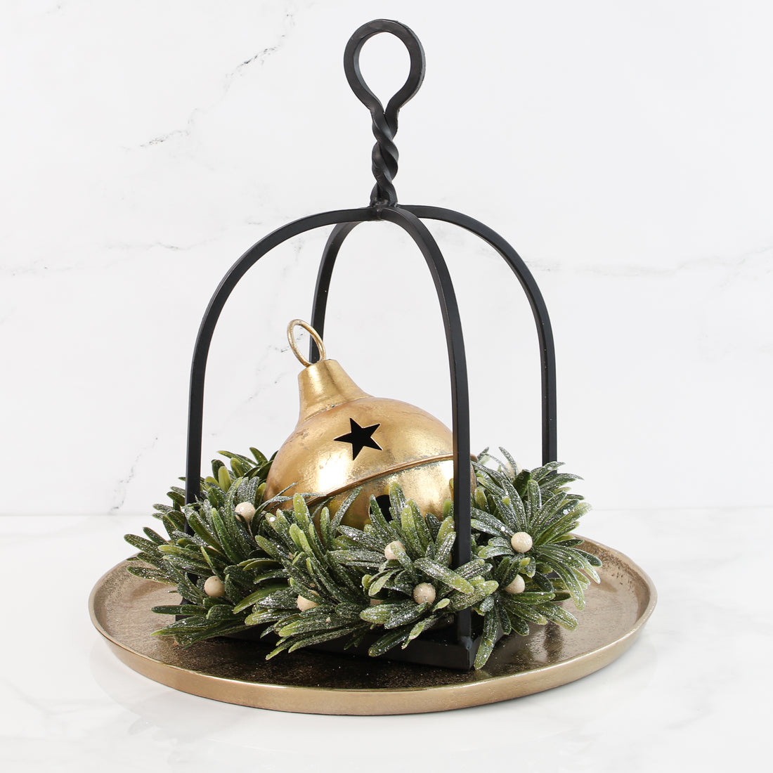 Vintage Golden Bell with Star Cutouts - Interior Delights