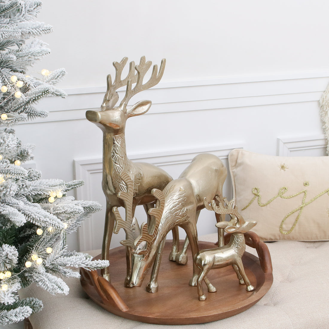 9” Small Antique Gold Reindeer-Each Sold Separately