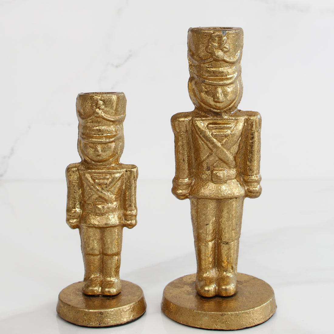 Gold Nutcracker Candlesticks- Set of 2