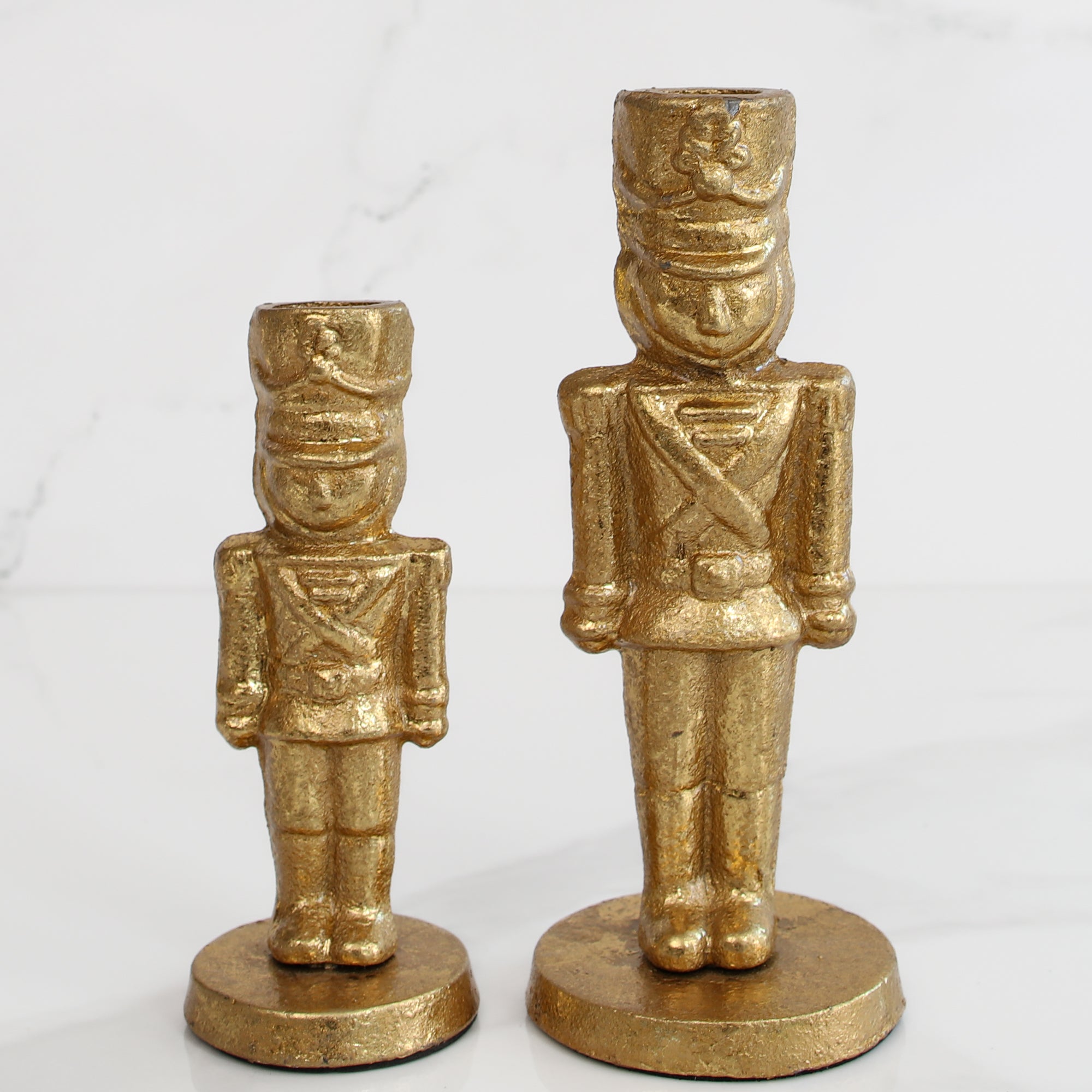 Gold Nutcracker Candlesticks- Set of 2