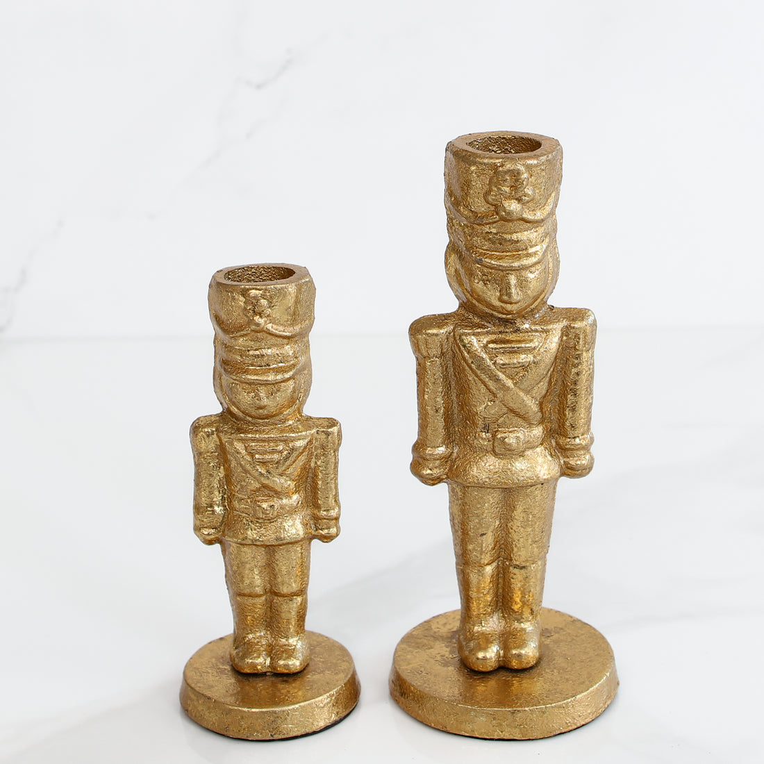 Gold Nutcracker Candlesticks- Set of 2