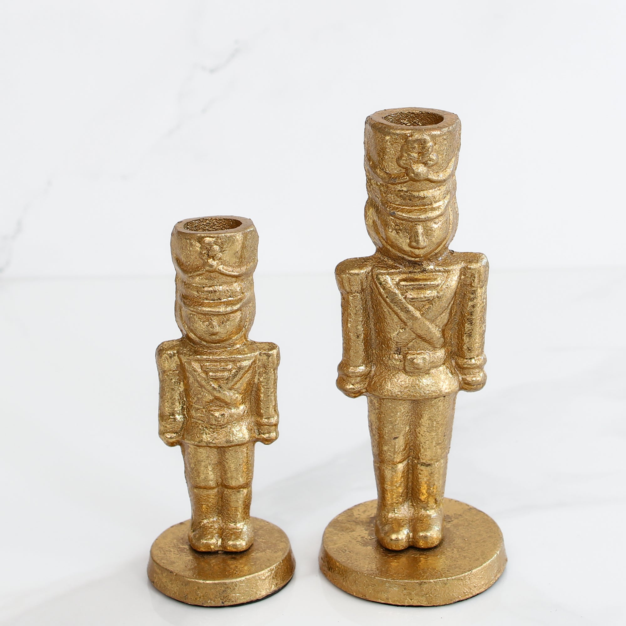 Gold Nutcracker Candlesticks- Set of 2