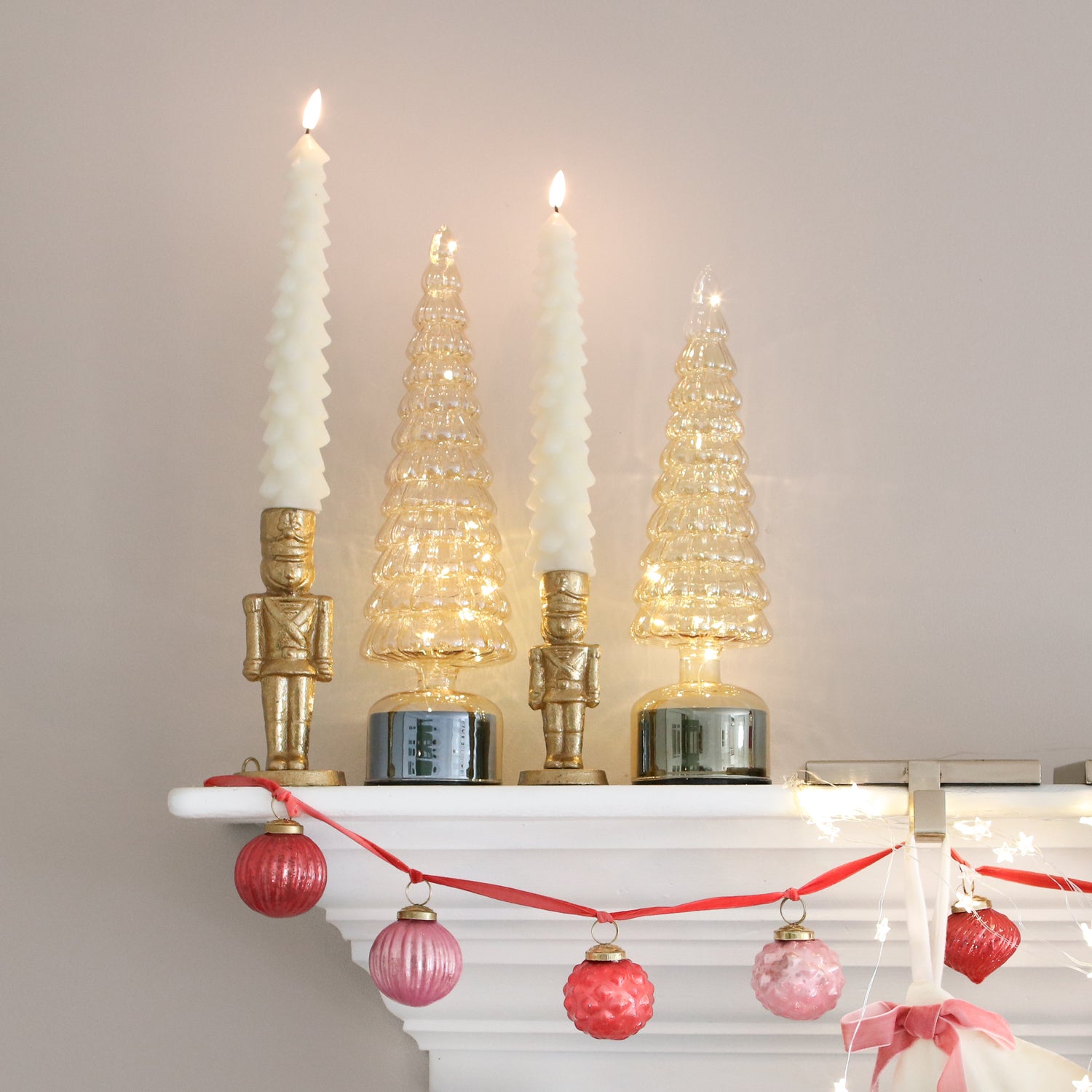Gold Nutcracker Candlesticks- Set of 2