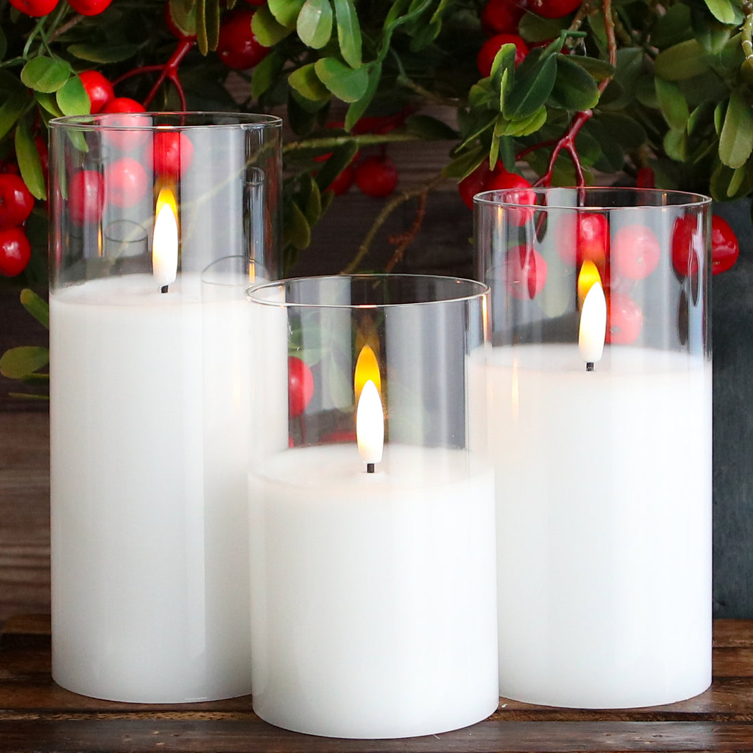 3&quot; Flameless Candles, Set of 3