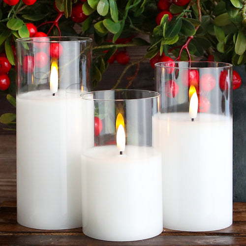 3" Flameless Candles, Set of 3