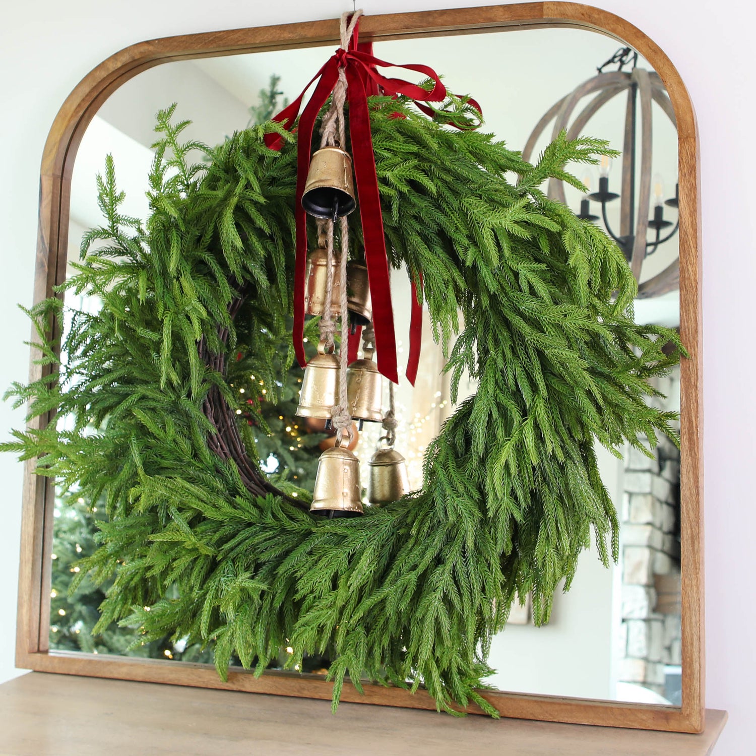 30&quot; Natural Touch Norfolk Pine Wreath - Interior Delights