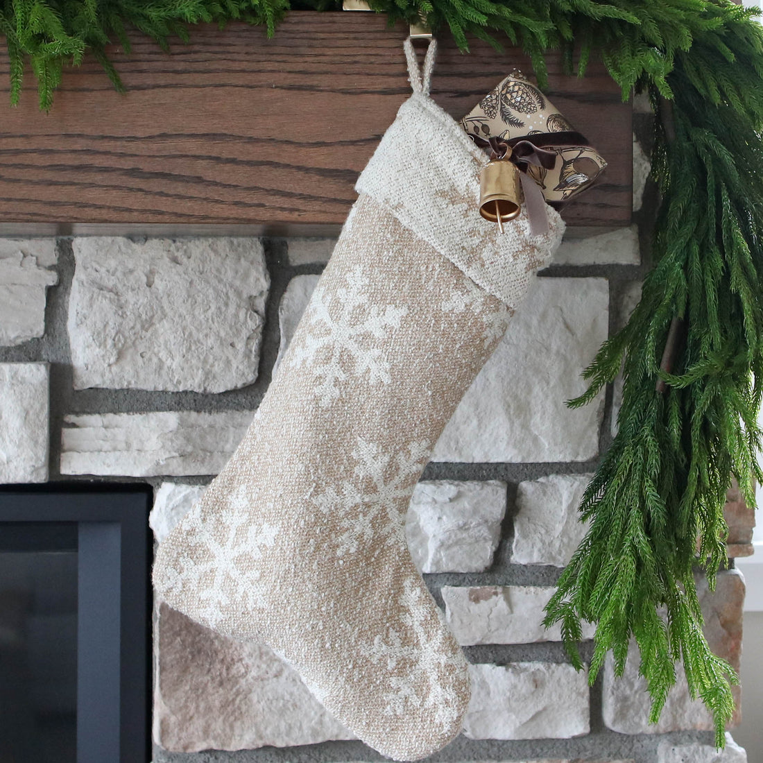 Woven Snowflake Stocking