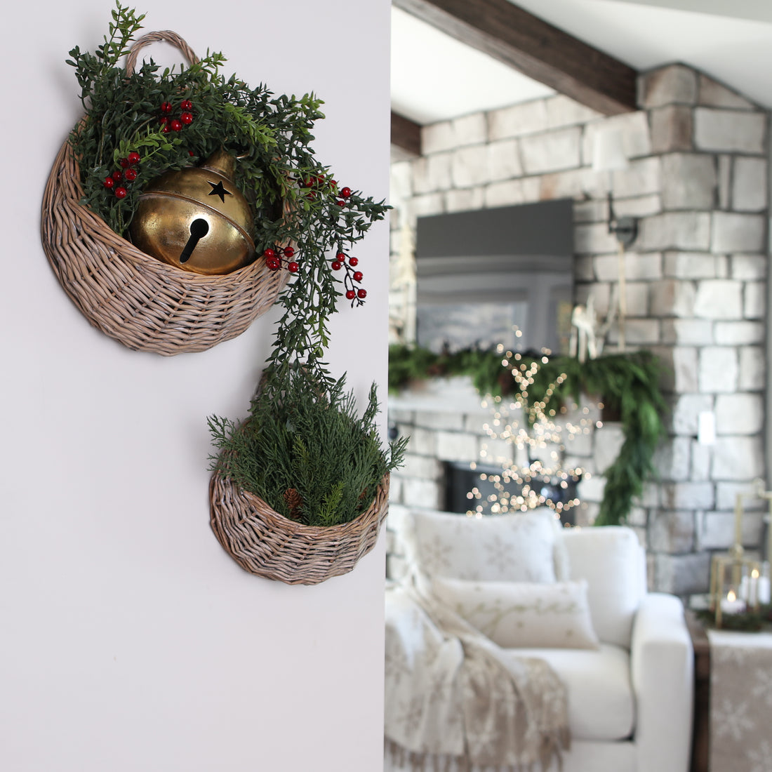 Willow Wall Baskets-Set of Two